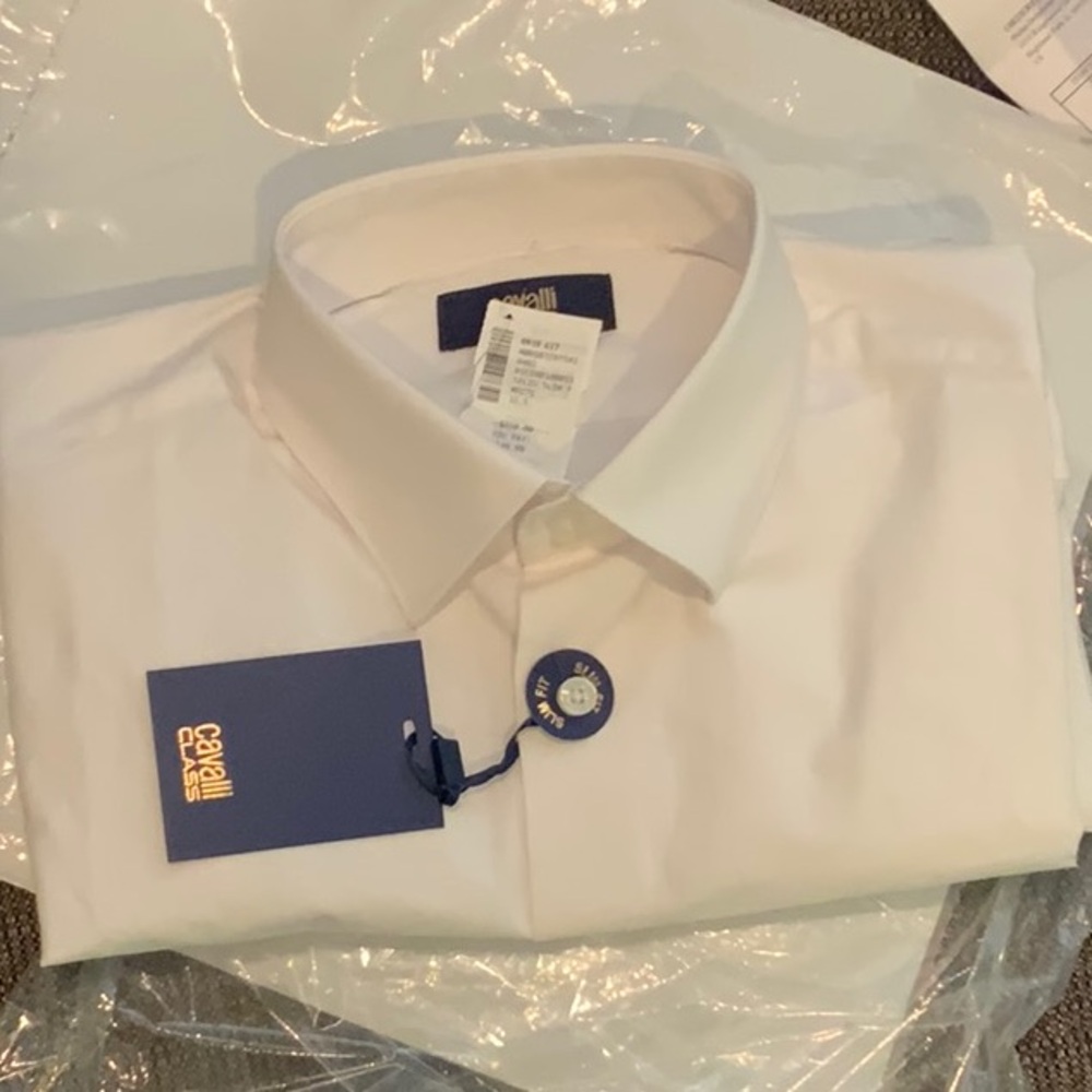 Cavalli Class Crisp White Men's Dress Shirt